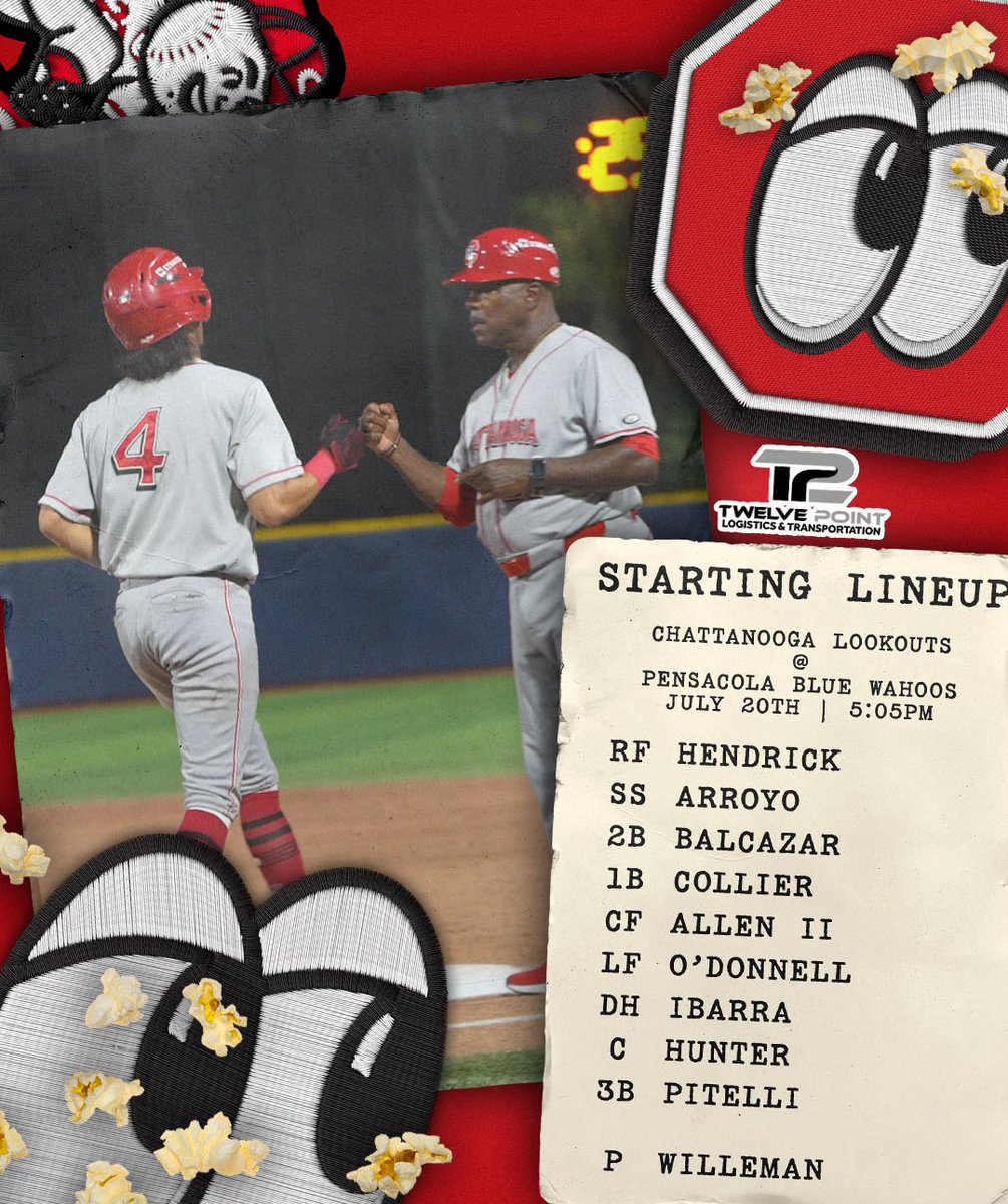ChattLookouts's tweet image. Sunday Finale down in P’cola.
🆚: Blue Wahoos
📍: Blue Wahoos Stadium
📻: Listen on 98.1 The Lake
📺: Watch on MiLB.TV
Presented by Twelve Point Logistics & Transportation
