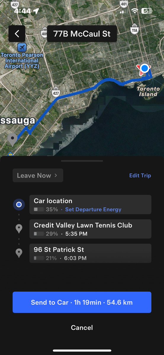 DoublepPradhan's tweet image. There is simply is no range anxiety with the Tesla app. I can always type in my destination and roundtrip from the comfort of my couch to know I will be back home with enough SOC. I have 35% and will be back with 21% after going 54km roundtrip.
I never have to waste time and…