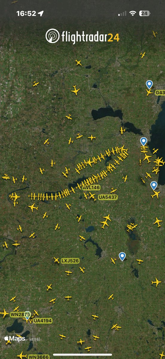 CaptBob_Nomadic's tweet image. Looks like Oshkosh has stopped landings due to??? Other accounts are reporting an accident on the airfield.