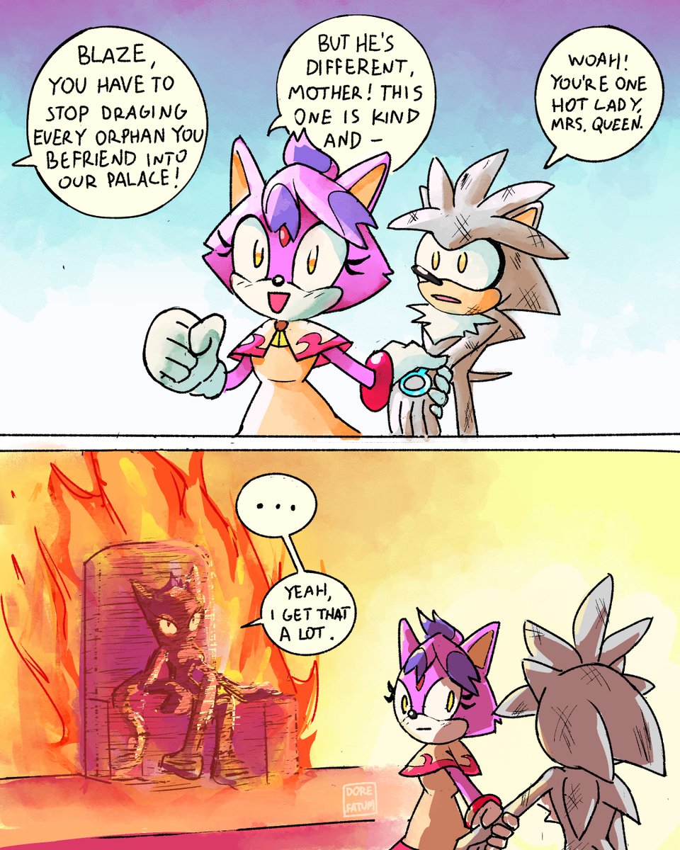 DoreFatum's tweet image. Bro does not hesitate
#BlazeTheCat #SilverTheHedgehog #SonicAU #SonicTheHedgehog
