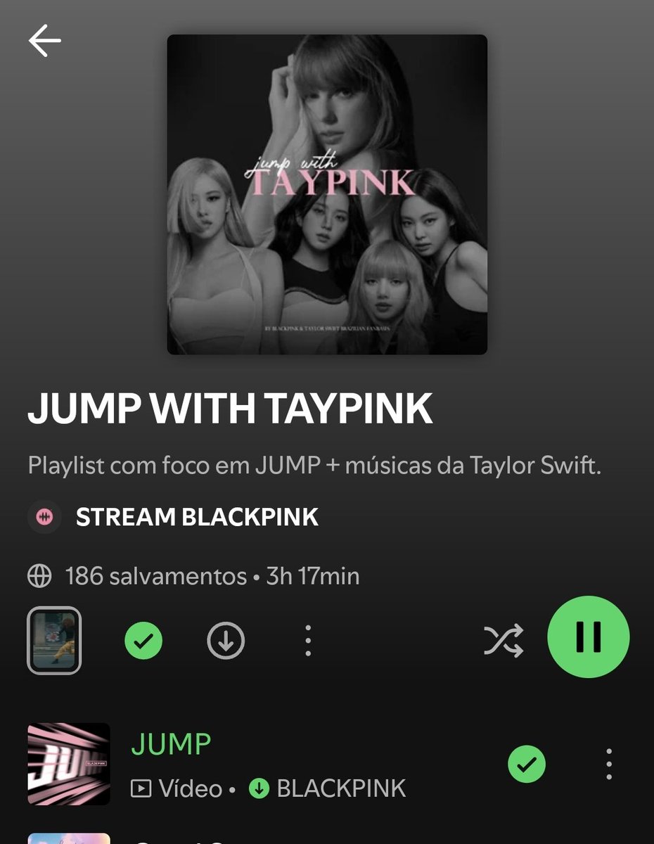 TAYPINK IN YOU AREA! 💖
Começando nossa stream party para JUMP em parceria com os Swifties! 

Link da playlist:
• open.spotify.com/playlist/28euO…

🎯 Meta 100 comentários aqui com:

#JUMPwithTAYPINK
