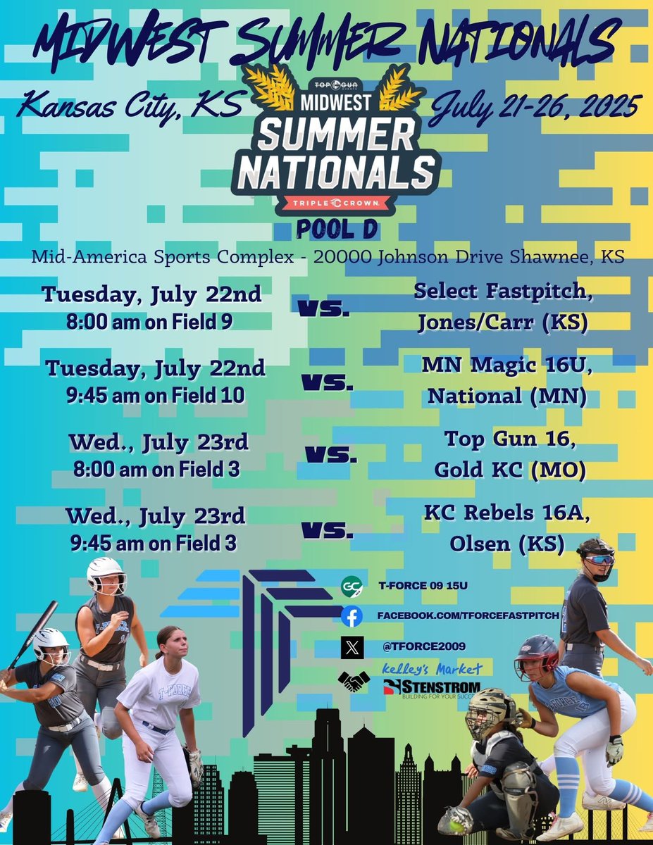 I can't wait to ball out again in Kansas City with <a href="/TForce2009/">TForce 09</a>! I'm #18 or #27!
<a href="/GassoPatty/">Patty Gasso</a> <a href="/jtgasso/">JT Gasso</a> <a href="/coachlarabee/">Mike Larabee</a> <a href="/FIUSoftball/">FIU Softball</a> <a href="/CoachANicholson/">Coach Nicholson</a> <a href="/richardnich24/">Richard Nicholson</a> <a href="/NSU_Softball/">NSU Softball</a> <a href="/CoachNeubauer_6/">Katie Neubauer</a> <a href="/UTampaSoftball/">Tampa Softball</a> <a href="/SailfishSB/">PBA Softball</a> @BTelesco2 <a href="/CBUSoftball/">California Baptist Softball</a> <a href="/CoachDot_LU/">Dot Richardson</a> <a href="/LibertySB/">Liberty Softball</a> <a href="/RVC_Softball/">Rock Valley College Softball</a>