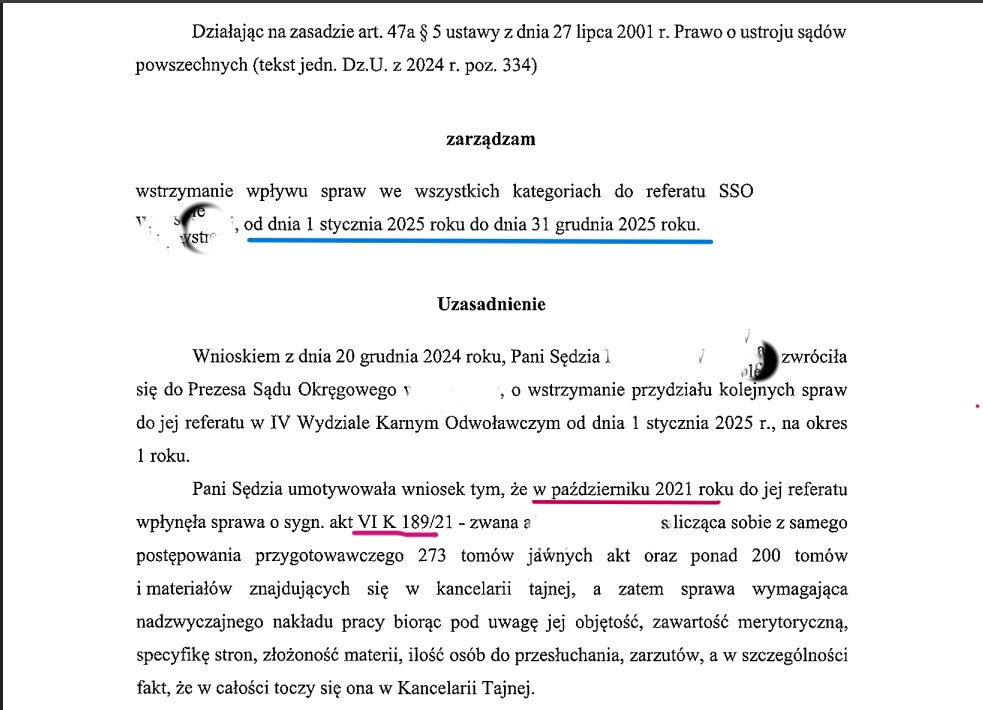 DPawelczykW's tweet image. Uprzywilejowani sędziowie - znajomi prezesów - mają wstrzymany przydział spraw na rok. Nie wyrabiają, więc spraw im się nie przydziela. Na podstawie art. 47a § 5 ustawy o ustroju sądów, sędzia może prosić o wstrzymanie przydziału przy nadzwyczajnym nakładzie pracy. Pytanie: czy…