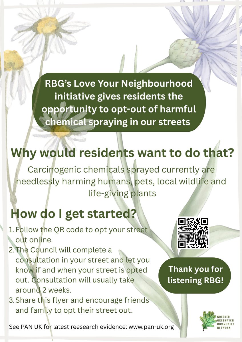 GGCN (@ggcn2023) on Twitter photo Some good news! It's very encouraging that <a href="/Royal_Greenwich/">Royal Borough of Greenwich</a> have adopted our initiative for residents to opt out of glyphosate spraying on their street. Some good news! It's very encouraging that <a href="/Royal_Greenwich/">Royal Borough of Greenwich</a> have adopted our initiative for residents to opt out of glyphosate spraying on their street.