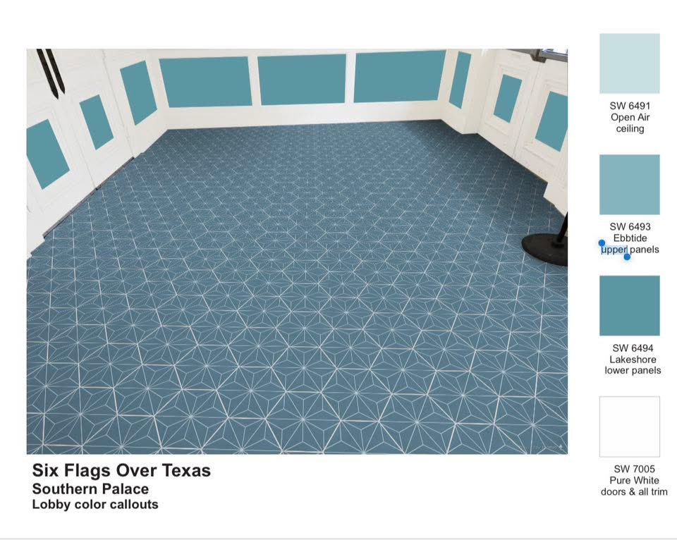 AmusementSource's tweet image. Six Flags Over Texas continues Southern Palace Theatre renovations! Lobby renderings show off a new, fresh look! Additional interior work is scheduled for the near future. 

📸 Jeffrey S

#SFOTSource #SixFlagsOverTexas #AmusementSource #SixFlags #DFW #ThemePark
