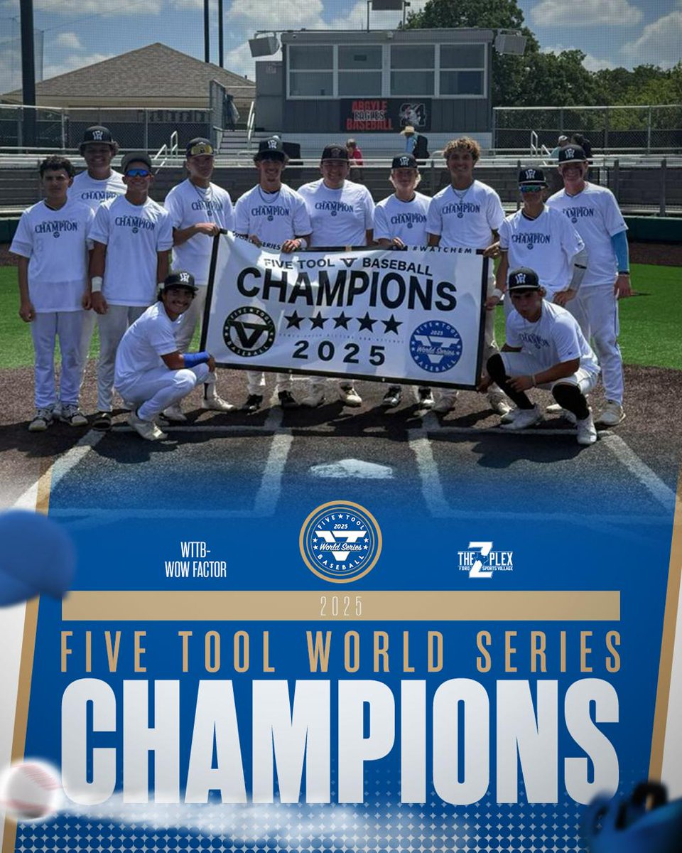 FiveToolTexas's tweet photo. 🏆Champions🏆

Congratulations to @WowFactorNation on winning the 17U Division of the @FiveTool World Series!

#WatchEm / #FiveToolWS https://t.co/SH7XDwYG85