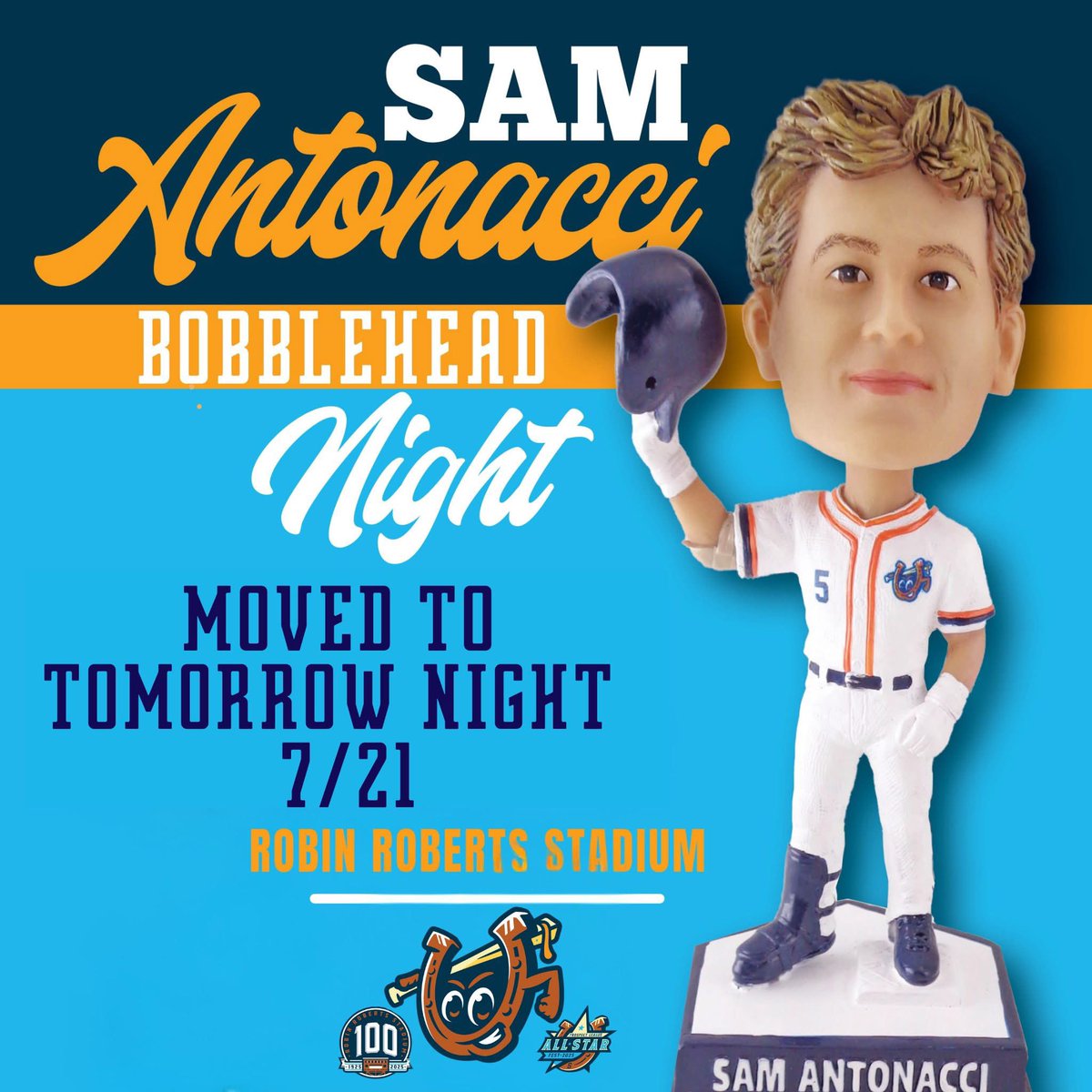 ShoesBaseball's tweet image. 🚨 GIVEAWAY UPDATE 🚨
Due to tonight’s game being cancelled, the Sam Antonacci Bobblehead Giveaway has been rescheduled!
Fans will now have the chance to snag this limited-edition bobblehead tomorrow night, July 21st!
