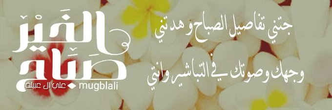 مرت تفاصيل الصباح و هدتني
وجهك وصوتك والتباشير وانتي

ابو بكر ال عبيلة