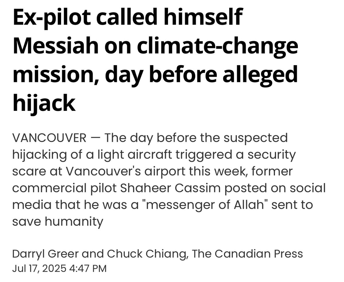 elenoresturko's tweet image. The accused is being assessed for fitness to stand trial.
“A doctor registered in B.C…said the hijacking suspect had struggled with mental health issues for many years and had been "failed" by the mental health system.”
Public safety compromised once again by the NDP’s failed…
