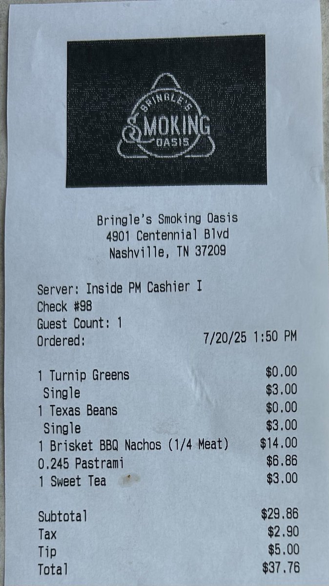 Dad’s Seasonings (@dadsseasonings) on Twitter photo In Nashville I always hit up <a href="/PegLegPorker/">Peg Leg Porker</a> Closed on Sunday so I shared some food <a href="/SmokingOasis/">Bringles Smoking Oasis</a> with my wife 👌🏼Couldn’t eat too much because I’m going to a special dinner. Highly recommend Peg Leg Porker or Bringle’s Smoking Oasis 👌🏼👀 A slice of pastrami and brisket nachos. In Nashville I always hit up <a href="/PegLegPorker/">Peg Leg Porker</a> Closed on Sunday so I shared some food <a href="/SmokingOasis/">Bringles Smoking Oasis</a> with my wife 👌🏼Couldn’t eat too much because I’m going to a special dinner. Highly recommend Peg Leg Porker or Bringle’s Smoking Oasis 👌🏼👀 A slice of pastrami and brisket nachos.