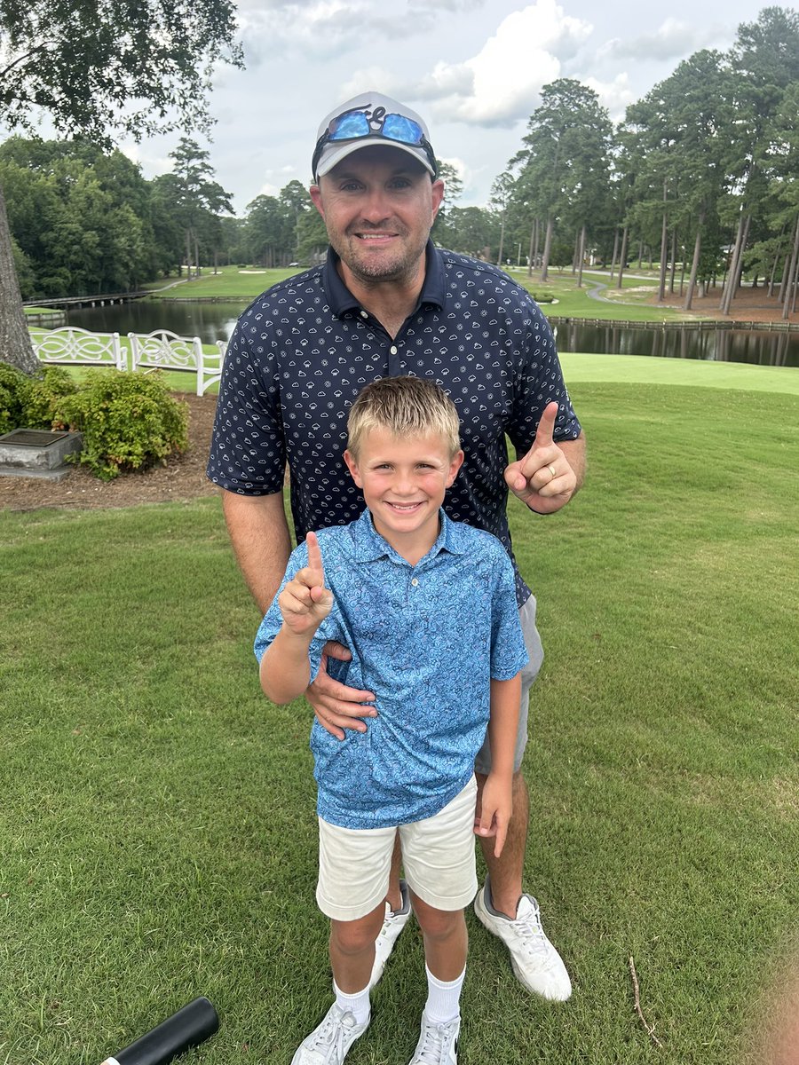CoachA_ECU's tweet image. Father- Son Brook Valley Champs! Brax put me on his back! ⛳️