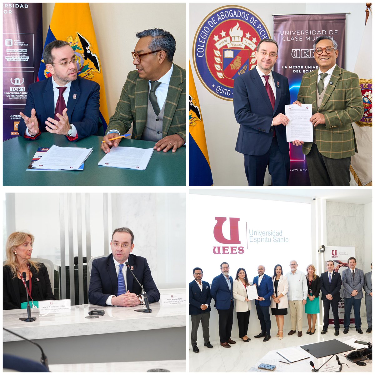 PostDerechoUEES's tweet image. 📢 Nuestra semana en imágenes :

✔️Firma de convenios de colaboración con @ColAbgPichincha/ @fenadecuador / @iedaecuador

✔️Inauguración nueva cohorte Maestría en Derecho con mención en Derecho de Empresa.

✔️Clases en nuestras distintas maestrías. 

#EscuelaDerechoUEES