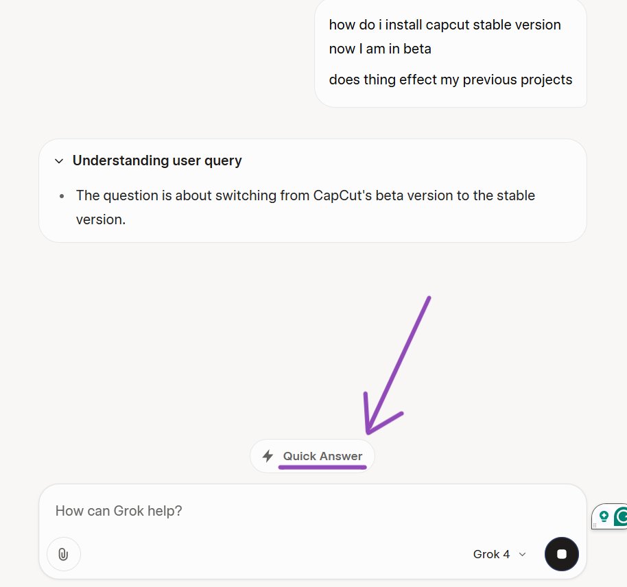 amXFreeze's tweet image. 🚨Alert: Grok got a new update....
Now you can get a snappy fast answers with Grok
if you're still waiting for Grok response..... Just select for quick answer at the bottom and you'll have lightening fast answer.