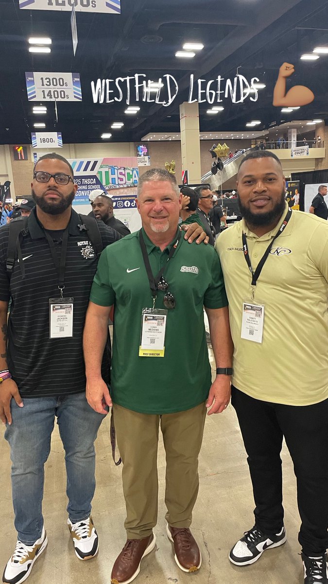 Emmitt Raleigh III (@coacheraleigh) on Twitter photo Great seeing my former HC and teammate at the <a href="/THSCAcoaches/">THSCA</a> Convention !! Westfield Legend’s <a href="/corbymeekins/">Corby Meekins</a> <a href="/tank_texasboy99/">Tank Henry-Jackson , M.Ed.</a> #THSCA Great seeing my former HC and teammate at the <a href="/THSCAcoaches/">THSCA</a> Convention !! Westfield Legend’s <a href="/corbymeekins/">Corby Meekins</a> <a href="/tank_texasboy99/">Tank Henry-Jackson , M.Ed.</a> #THSCA