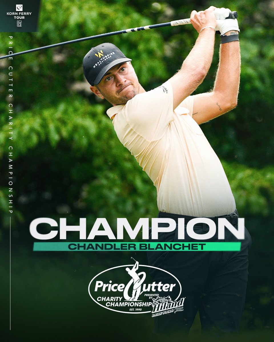 KornFerryTour's tweet image. Wire-to-wire 🏆
Chandler Blanchet takes home his first career win @PriceCutterCC.