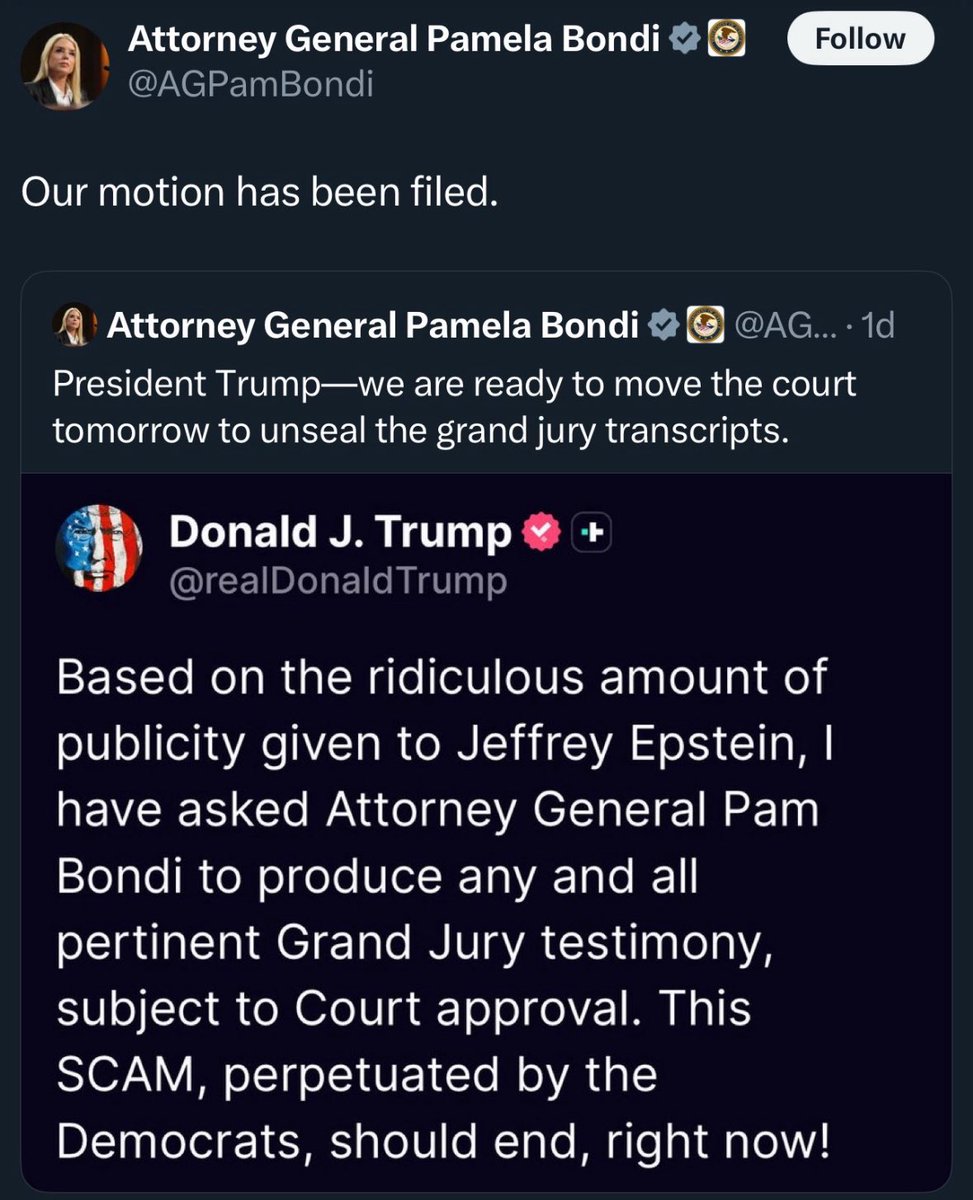 RitchieTorres's tweet image. The grand jury testimony is only a small subset of the Epstein files.
Dear President Donald Trump and Attorney General Pam Bondi:
Release the Epstein files in your possession. You made a promise to the American people. Now keep it.
