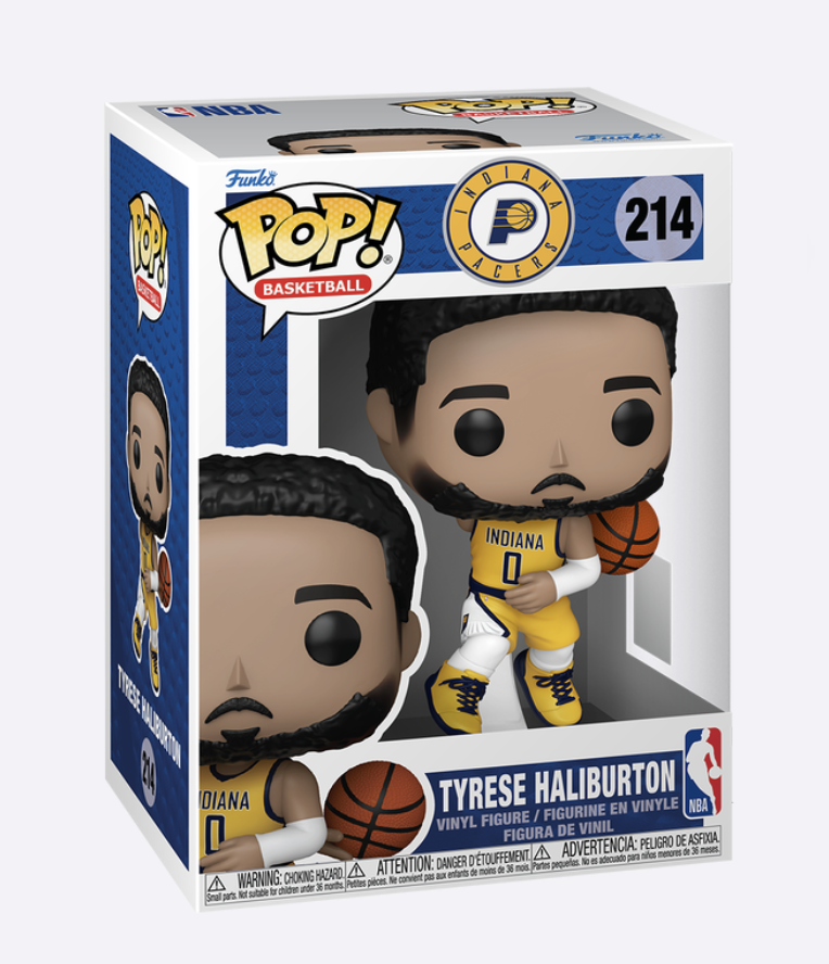 SleeperPacers's tweet photo. Funko just released the first Tyrese Haliburton POP! figure

The 4.7-inch collectible depicts Ty in a gold Statement Edition jersey making a behind-the-back pass https://t.co/VUUOwCaaWU