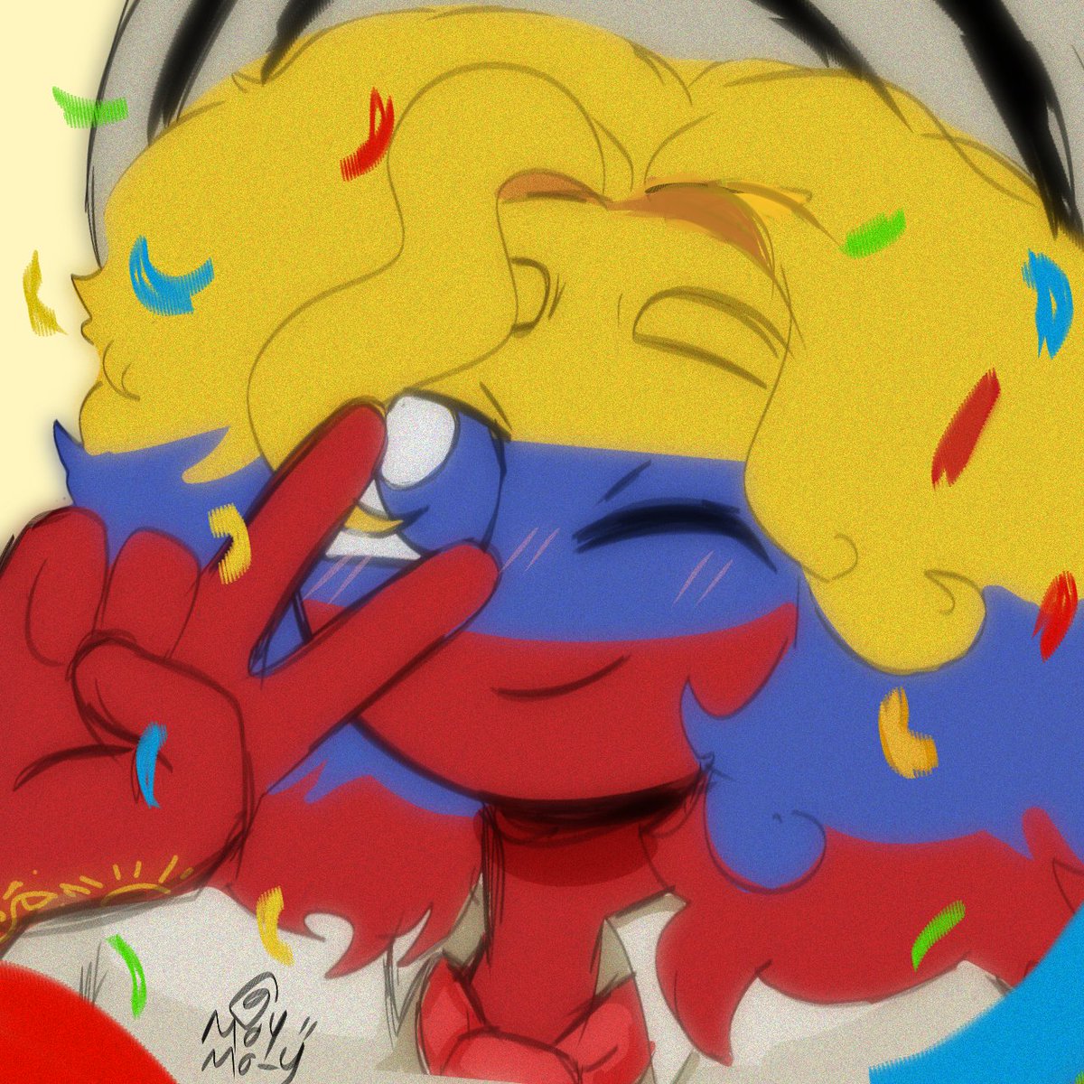 Moymo_y's tweet image. QUÉ VIVA COLOMBIA!🥳🥳 
#countryhumans