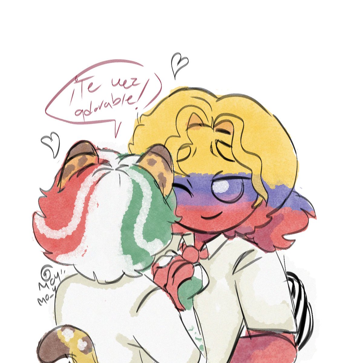 Moymo_y's tweet image. QUÉ VIVA COLOMBIA!🥳🥳 
#countryhumans