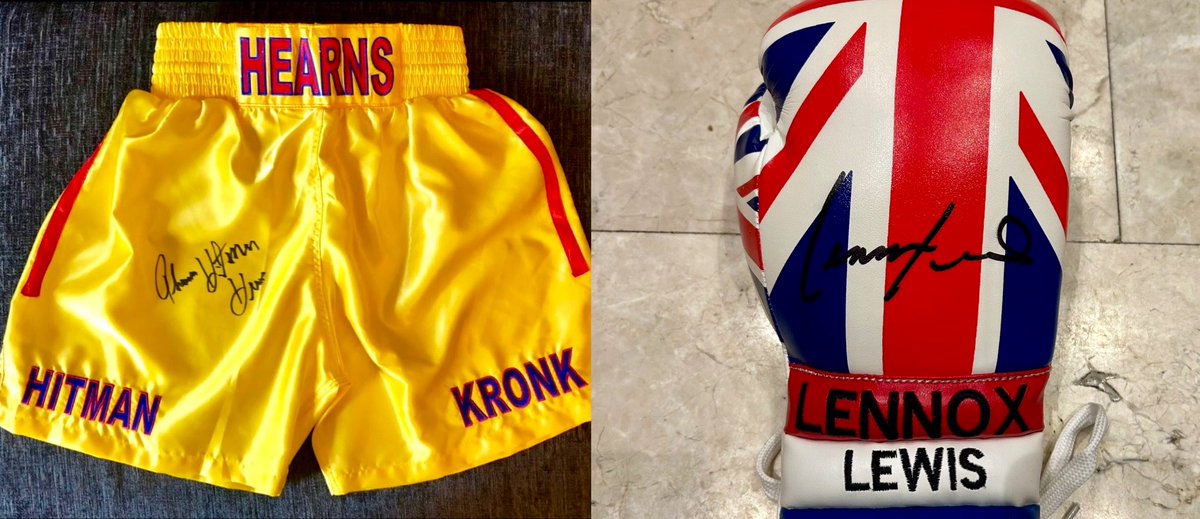G__Chain's tweet image. What are ur fav pieces of signed &/or authentic Boxing memorabilia⁉️
Mine are:
• Tommy Hearns 🩳
• Lennox Lewis 🥊
Drop a pic of urs below ⬇️
I know u guys will have some crackers 👏🏾