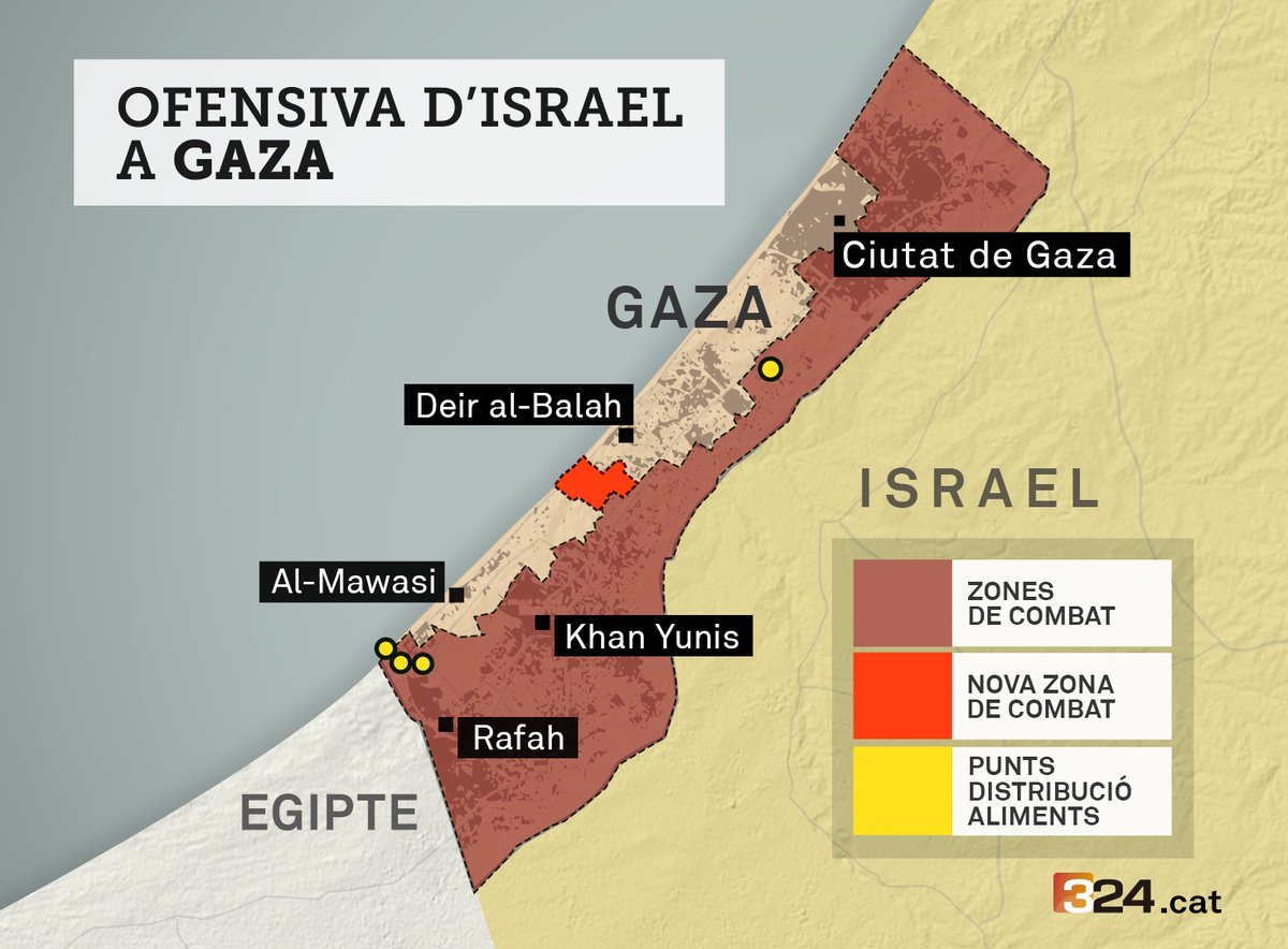Israel amplia l'ofensiva terrestre al centre de Gaza, a Deir al-Balah, on fins ara no havia entrat amb tropes d'infanteria: obliga milers de palestins a tornar a desplaçar-se cap al sud 3cat.cat/324/tel-aviv-a…