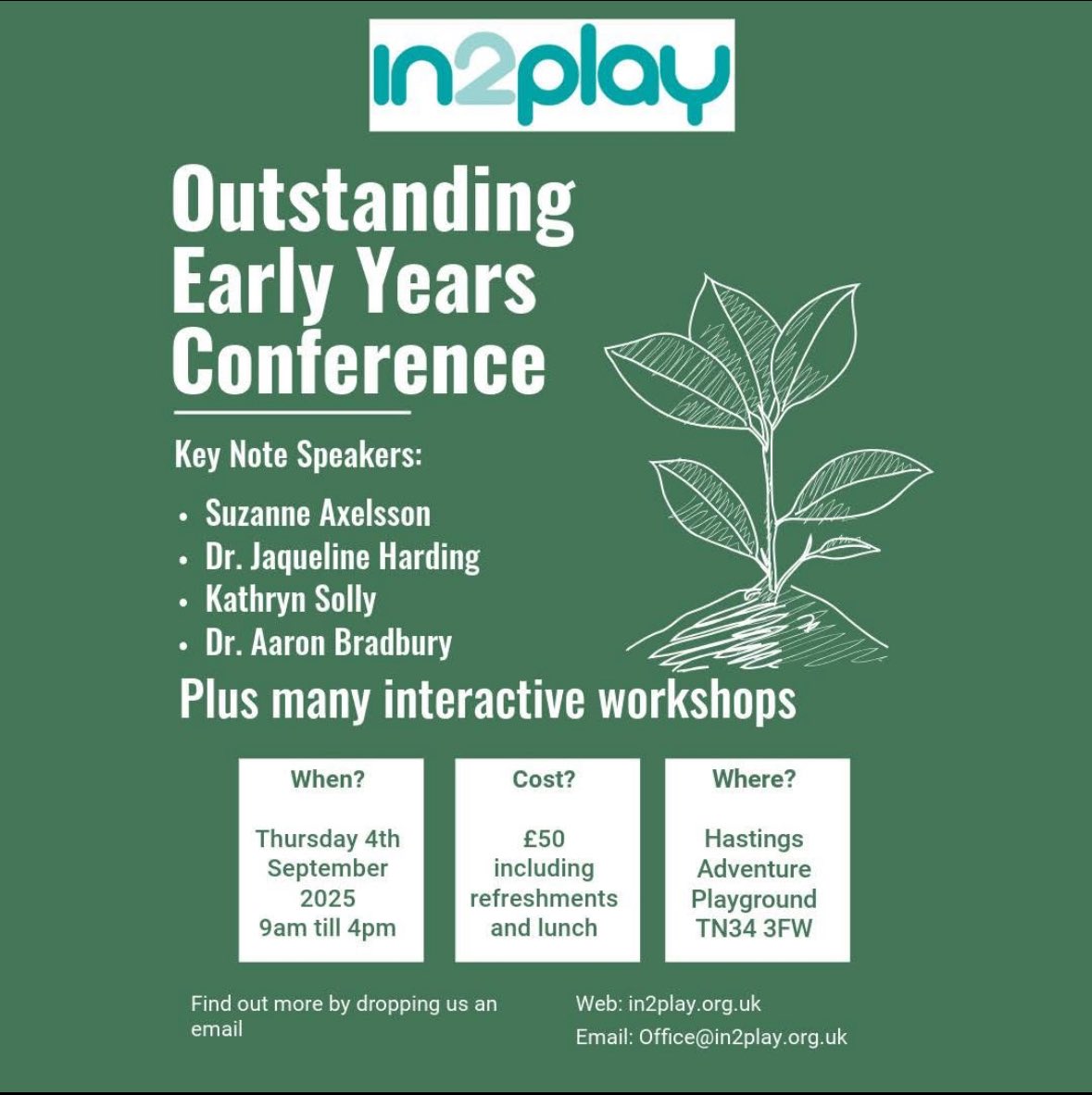 AaronTeamEC's tweet image. Early Years educators & play champions!
Join the Outstanding Early Years Conference by @in2playCIC on 4 Sept in Hastings.
🌱 Outdoor learning
🎒 Child-led practice
🤝 Real CPD for real-world children
🎟️ Book now: in2play.org.uk/outstanding-ea…
#EarlyYears #PlayMatters #ChildCentred