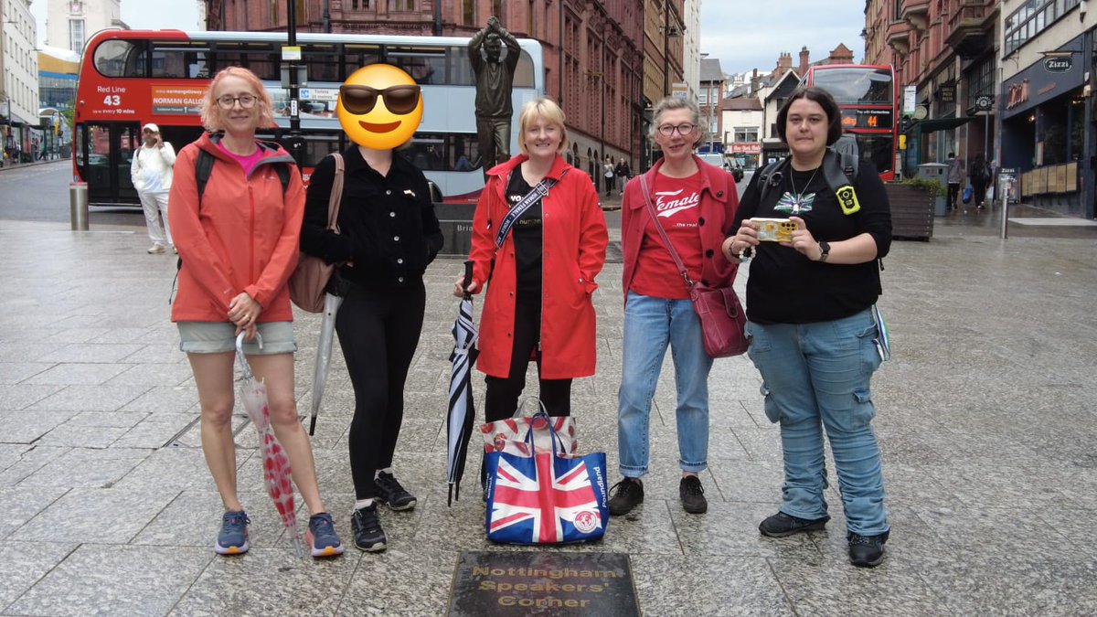 MatkaTerf's tweet image. Nottingham speakers corner.
Women are taking it back.
Our small group of women stood and spoke our minds today. Yes, we were just 5 women strong but women matter and come rain or shine we will hold the Line.
Thank you to everyone who helped organise to today
#LWSLocals