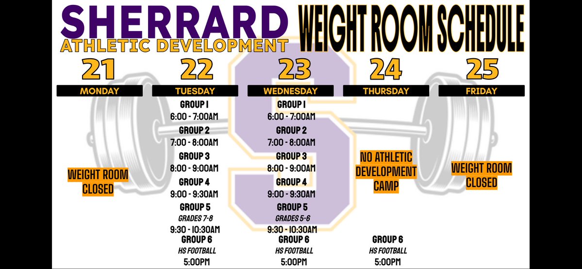 Last Week of Athletic Development Camp

Reminder: There will be no morning sessions on Thursday