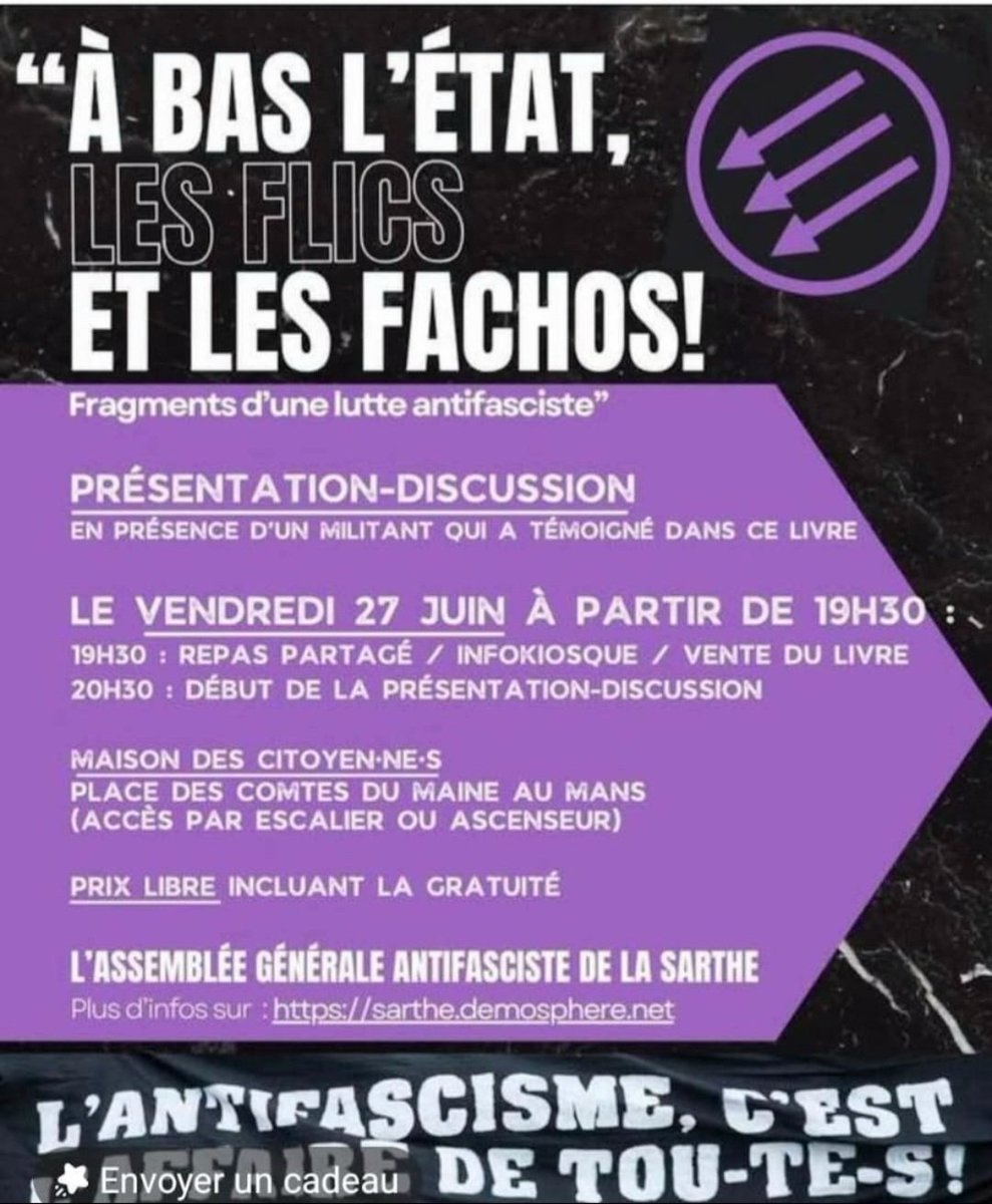 Angéline Furet (@furet_angeline) on Twitter photo 💥 HONTE ABSOLUE. Le maire PS du Mans, Stéphane Le Foll, finance avec l’argent public un local où les antifas hurlent « À bas l’État, les flics et les fachos ». Appels à la haine, apologie de la violence… le tout payé par vos impôts.
Enquête accablante de l’<a href="/Obs_Violences/">Violences Policières</a>.
À ce 💥 HONTE ABSOLUE. Le maire PS du Mans, Stéphane Le Foll, finance avec l’argent public un local où les antifas hurlent « À bas l’État, les flics et les fachos ». Appels à la haine, apologie de la violence… le tout payé par vos impôts.
Enquête accablante de l’<a href="/Obs_Violences/">Violences Policières</a>.
À ce