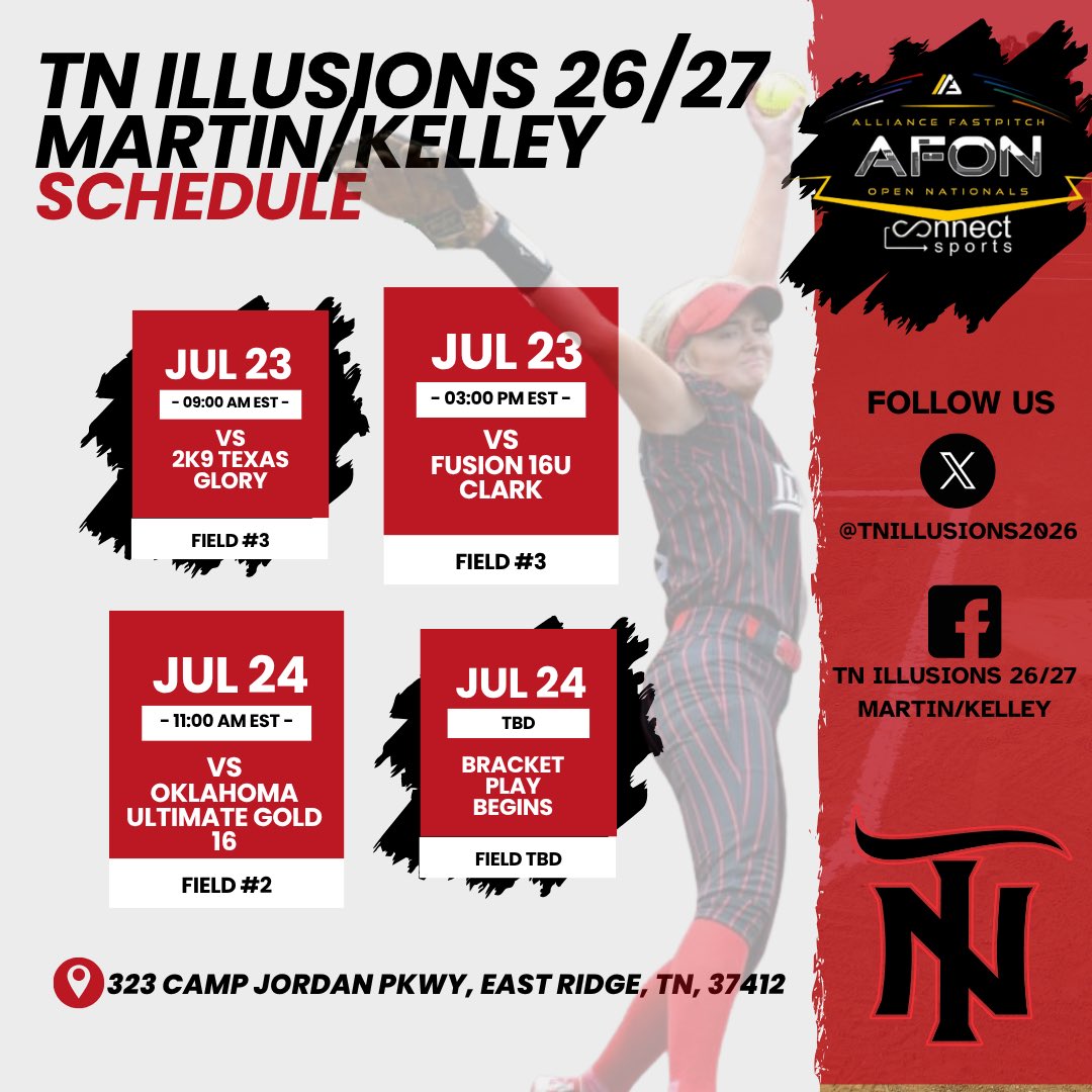 We would be honored to have you stop by and watch some talented young ladies play next week in
Chattanooga.