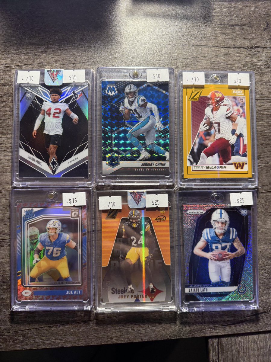 JoshuaRumph's tweet image. Football 

Name to claim

Pitre /10 - 10$
Chinn - 7$
Terry /10 - 15$
Alt - 7$
Porter /10 - 15$
Latu- 15$