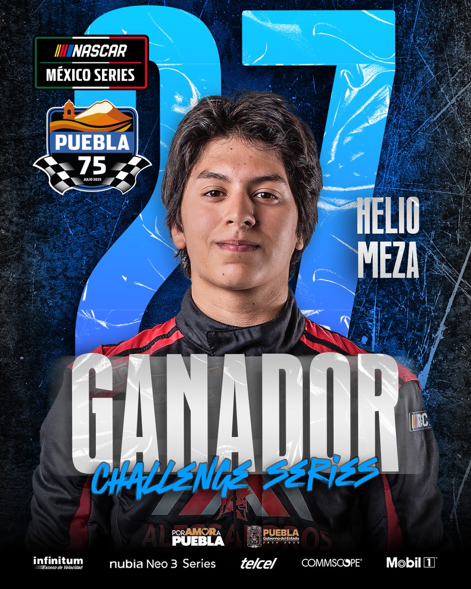 NASCARMex's tweet image. En la Challenge Series, Helio Meza se queda con la "Puebla 75"🏁
#NASCAR #NASCARMéxico #NASCARMex #NASCARMx #NASCARPue #Puebla75 #Telcel #NubiaNeo3 #Infinitum #Commscope #Mobil