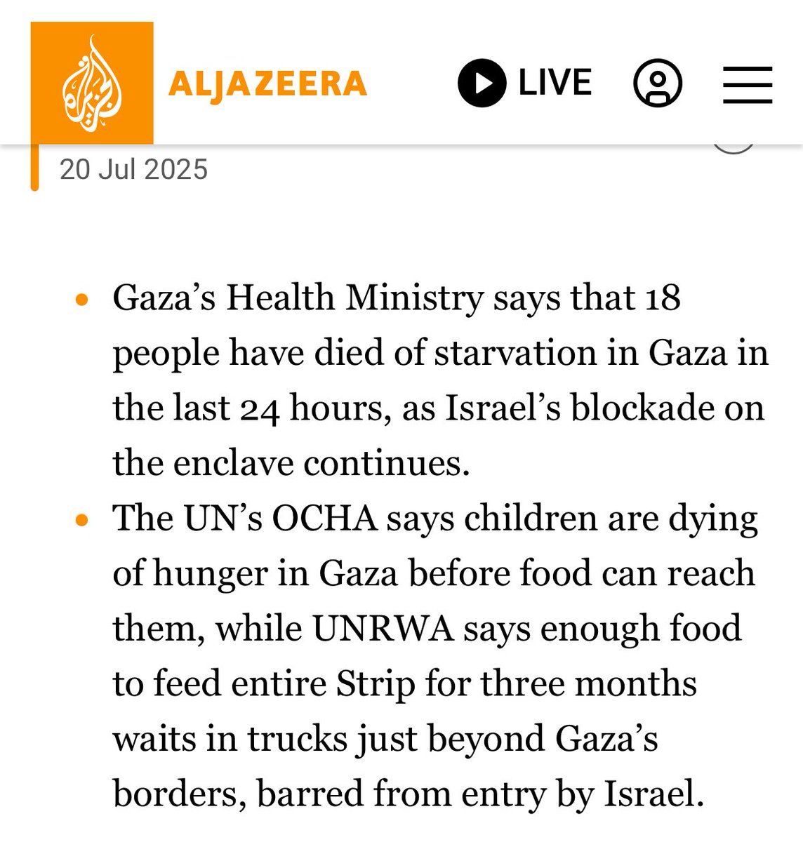 SanaSaeed's tweet photo. These are some headlines just from today. This is the complete annihilation of a people - the complete annihilation. https://t.co/OkboegSPB0