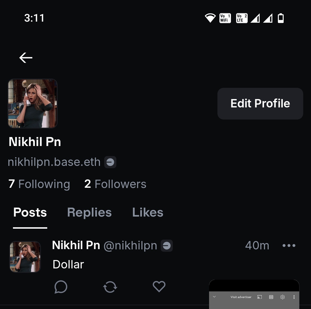 NikhilEth's tweet image. If you're on @baseapp, please connect!
I’m feeling very lonely without any friends on Base App😕
Find me at :- nikhilpn.base.eth 🟦