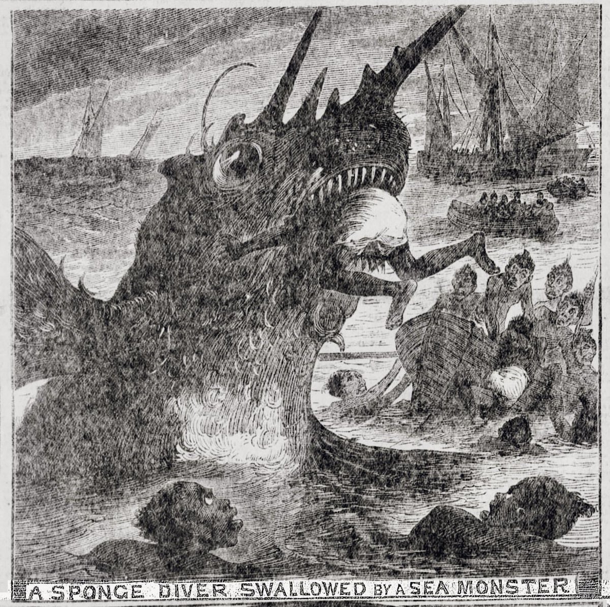 oddoldnews's tweet image. Diver Swallowed By Sea Monster
The Illustrated Police News, etc., London, Greater London, England · Saturday, September 02, 1876