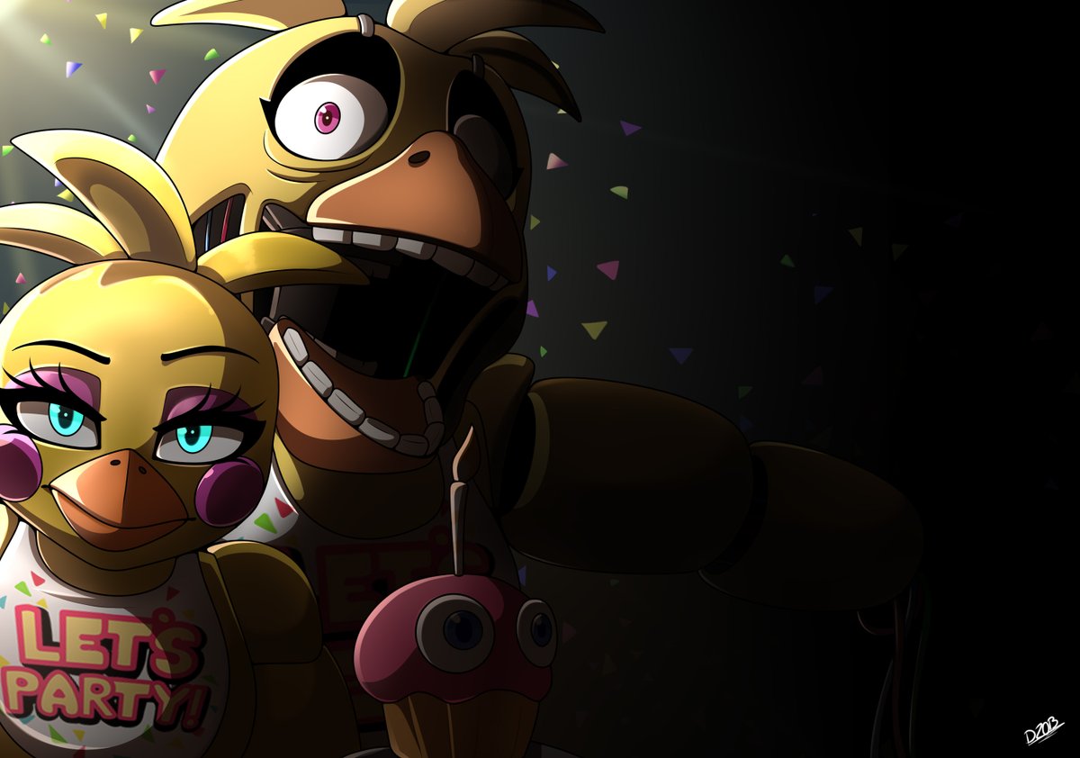 Dino20bryan's tweet image. "Poster versions!"
(a modification of some drawings i made in a poster look)
#FNAF