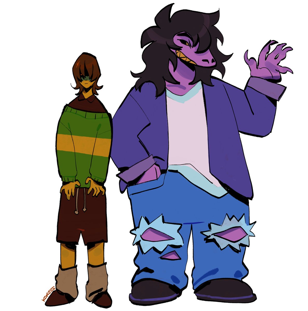 k0wee's tweet image. funny little creatures #deltarune #kris #susie