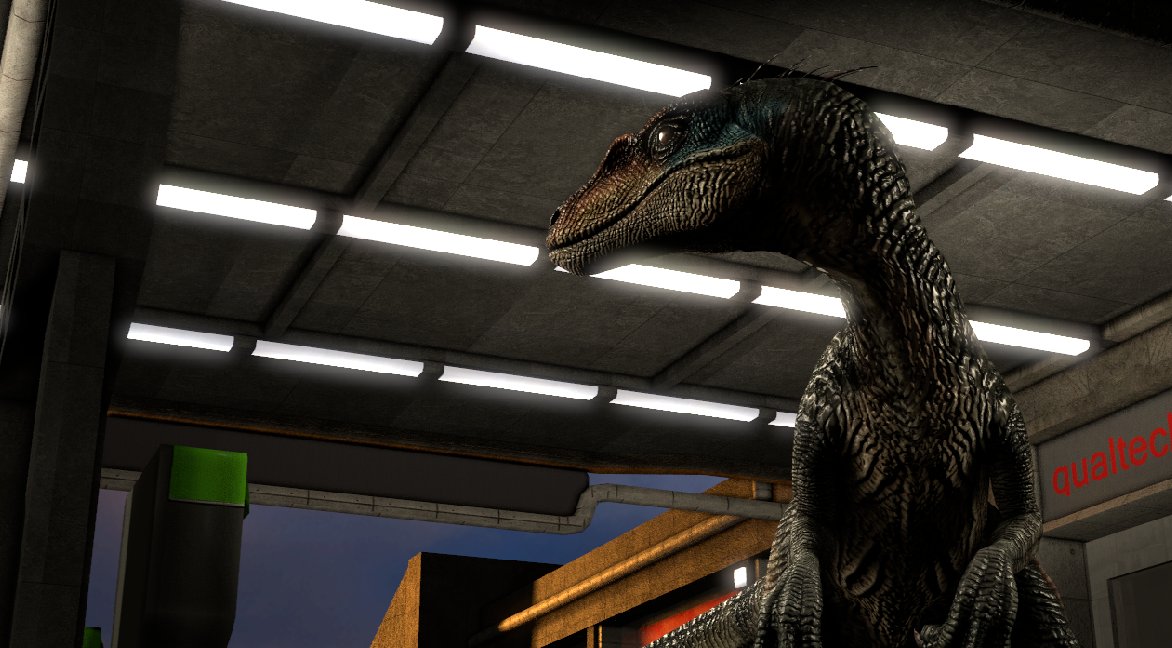 DracoW_24Z's tweet image. JWR Raptor at the gas station WIP #JurassicWorldRebirth