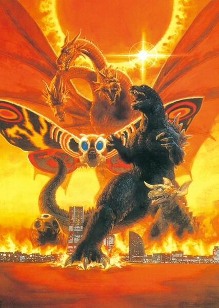 Godzilla_shots's tweet image. 2001 Godzilla GMK poster artwork done by Noriyoshi Ohrai