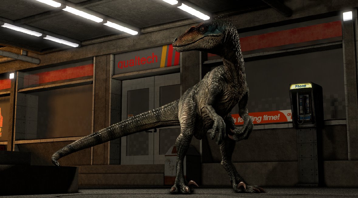DracoW_24Z's tweet image. JWR Raptor at the gas station WIP #JurassicWorldRebirth