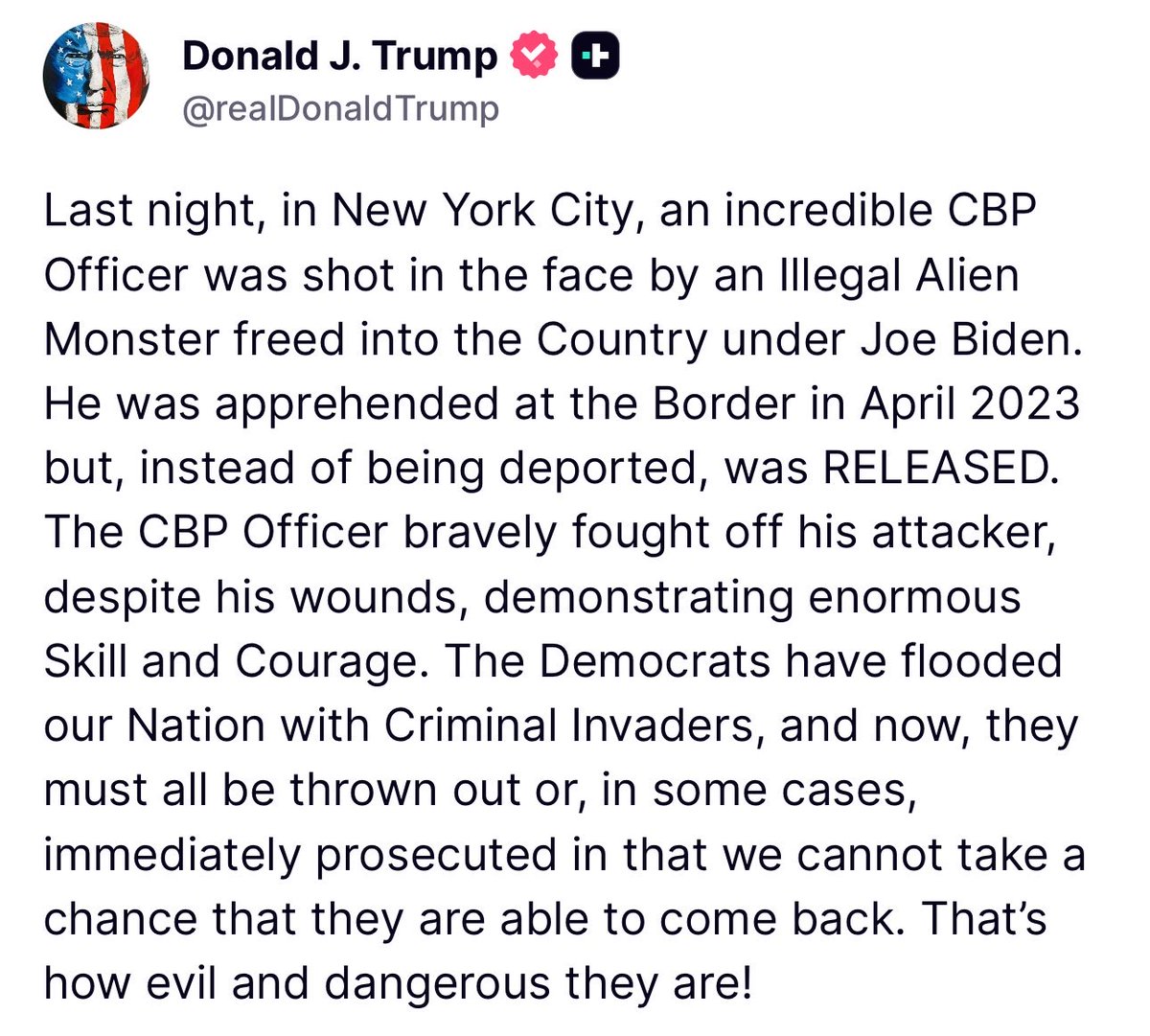 RepLisaMcClain's tweet image. 🚨 Democrats let criminal illegal aliens RIGHT IN our country. We see the consequences every day. I’m praying for this CBP officer to recover fully and quickly.