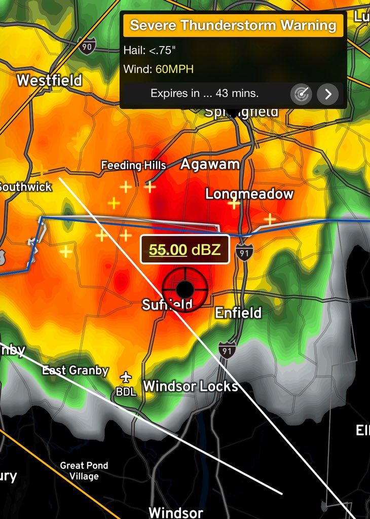 Danbury_WX's tweet image. Big storms headed into Northern CT. Heads up Enfield points ESE.