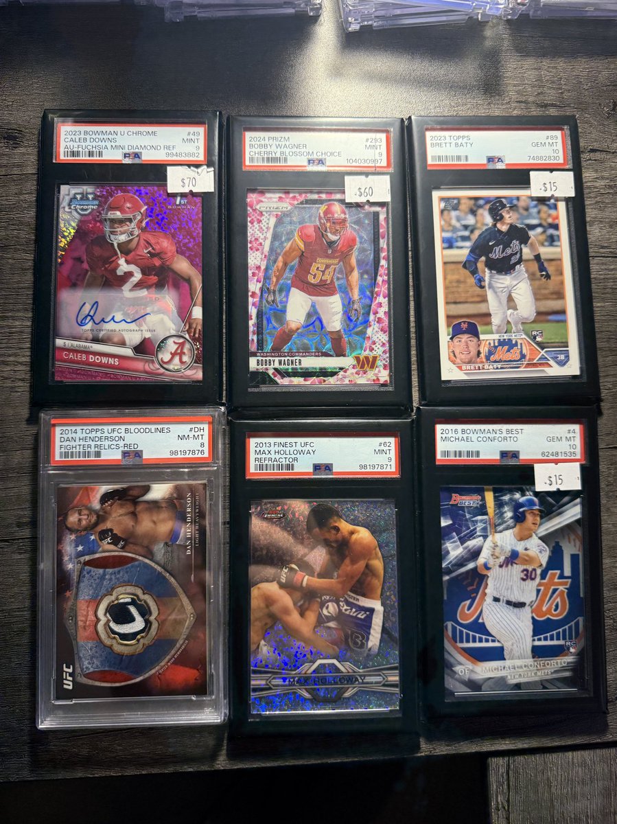 JoshuaRumph's tweet image. Last Post of the sale

name to claim

Stay tuned for buyer giveaway!!!!

downs /150 - 60$
wagner /15 - 50$
baty 10$
conforto 10$
dan /8 350$
holloway rookie 350$
