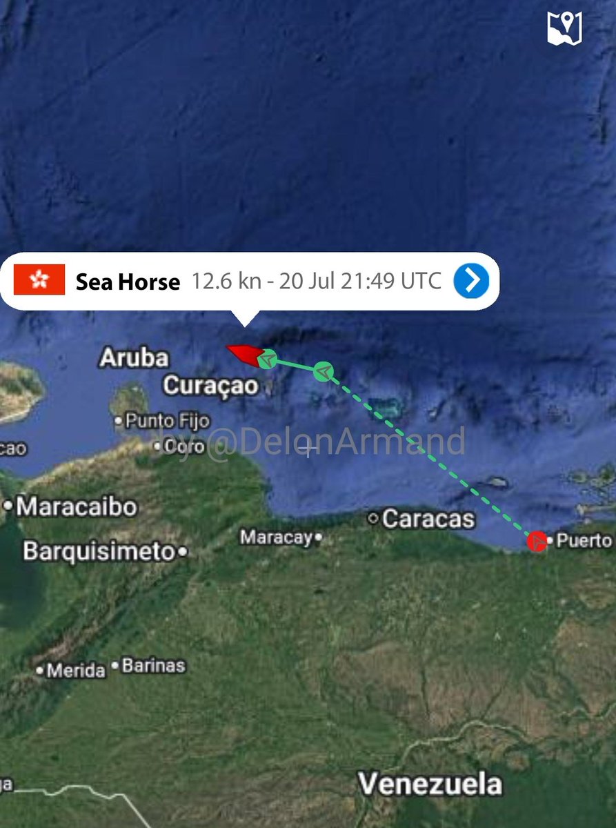 DelonArmand's tweet image. Tanquero SEA HORSE en ruta a Panamá desde el terminal Jose, Venezuela transporta un derivado no sancionado producido por Metor/Supermetanol que tampoco están sancionadas, $$ "limpios" para el régimen venezolano.
Sanciones y menos sanciones permisivas derrocan tiranías.
#tankers