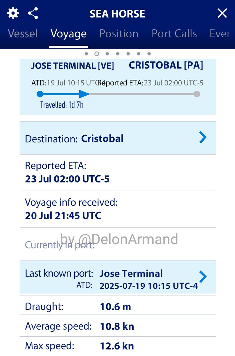 DelonArmand's tweet image. Tanquero SEA HORSE en ruta a Panamá desde el terminal Jose, Venezuela transporta un derivado no sancionado producido por Metor/Supermetanol que tampoco están sancionadas, $$ "limpios" para el régimen venezolano.
Sanciones y menos sanciones permisivas derrocan tiranías.
#tankers