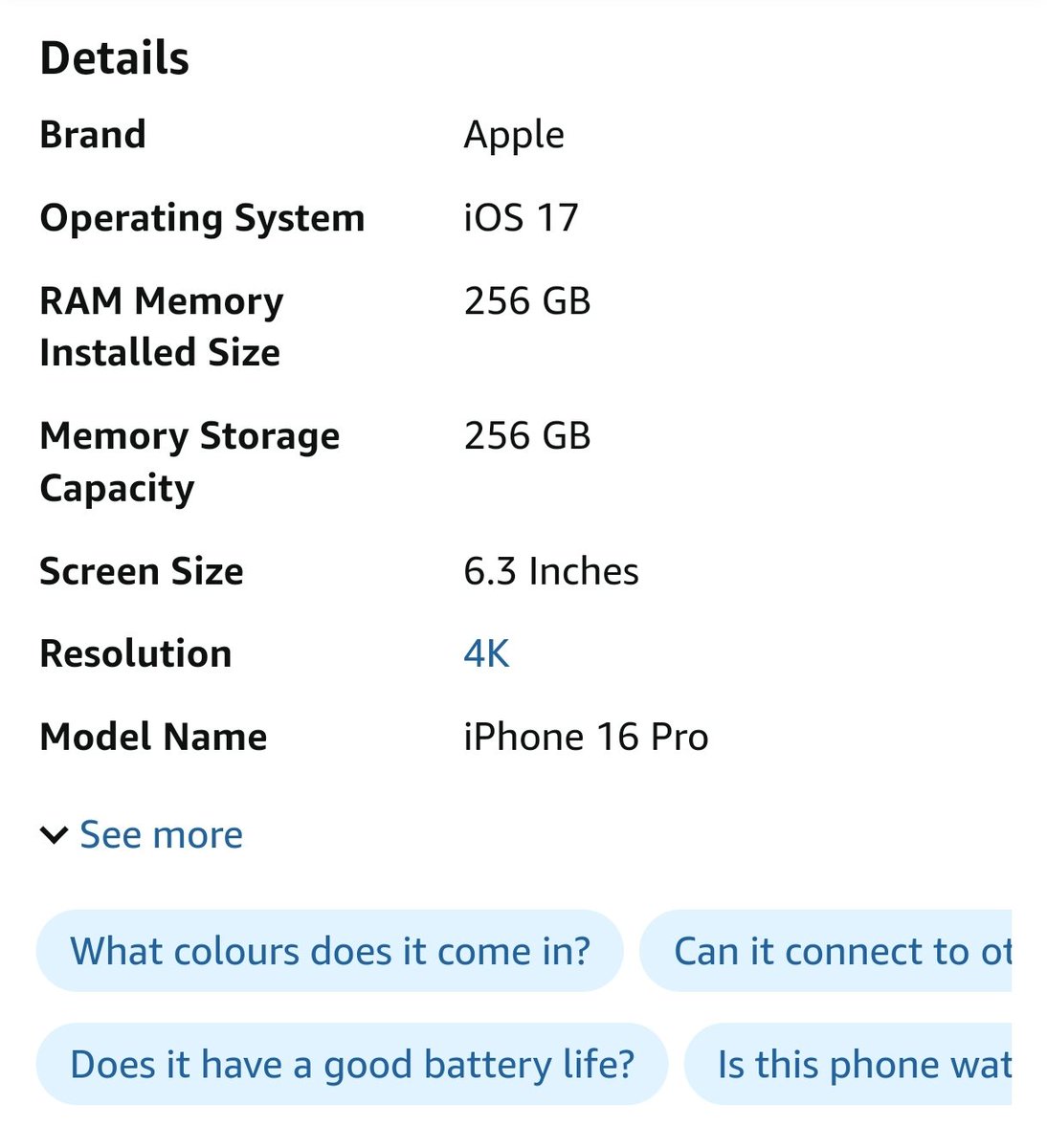 app_settings's tweet image. this is a screenshot of an iPhone 16 Pro listing on Amazon
spot the mistake 💀