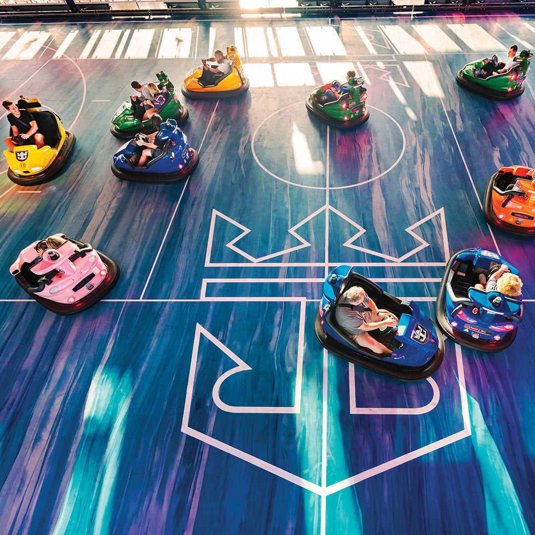 Crash, bump, and laugh your way through endless fun on the Ovation of the Seas bumper cars! #RoyalCaribbean #OvationoftheSeas