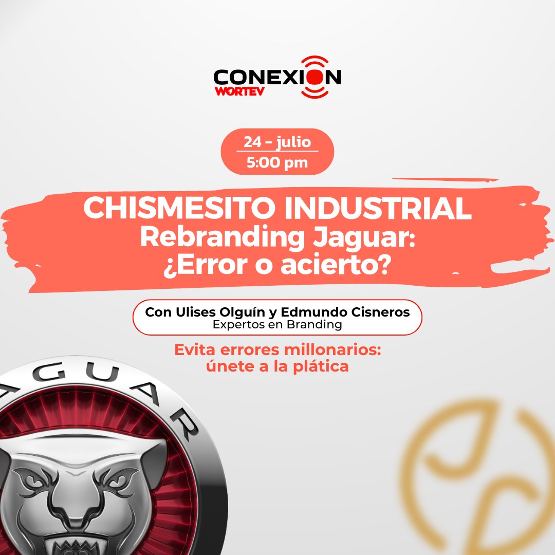 🎨 Tu logo puede enamorar o espantar.
Y lo de Jaguar fue más lo segundo…
Antes de rediseñar, ven a este webinar.
🧠 ¿Rediseñar o arruinar tu marca?
📲 Regístrate aquí 👉
f.mtr.cool/ukzztauhle