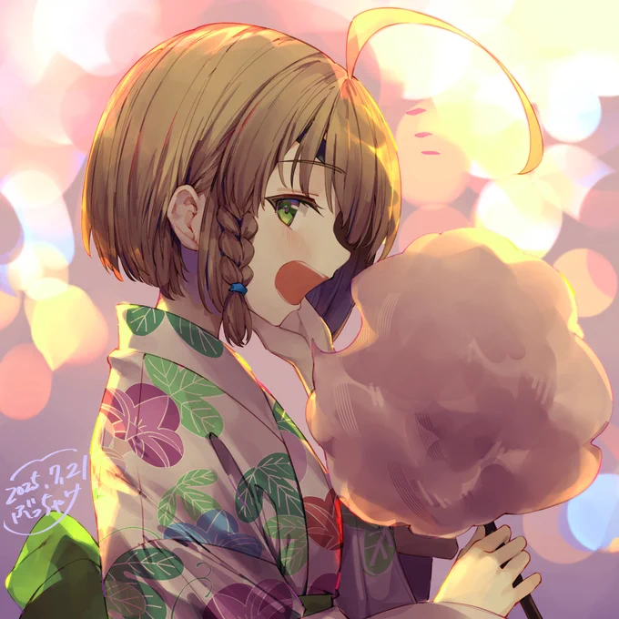 【戦国乙女】 綿あめ食べてるカンスケちゃん!