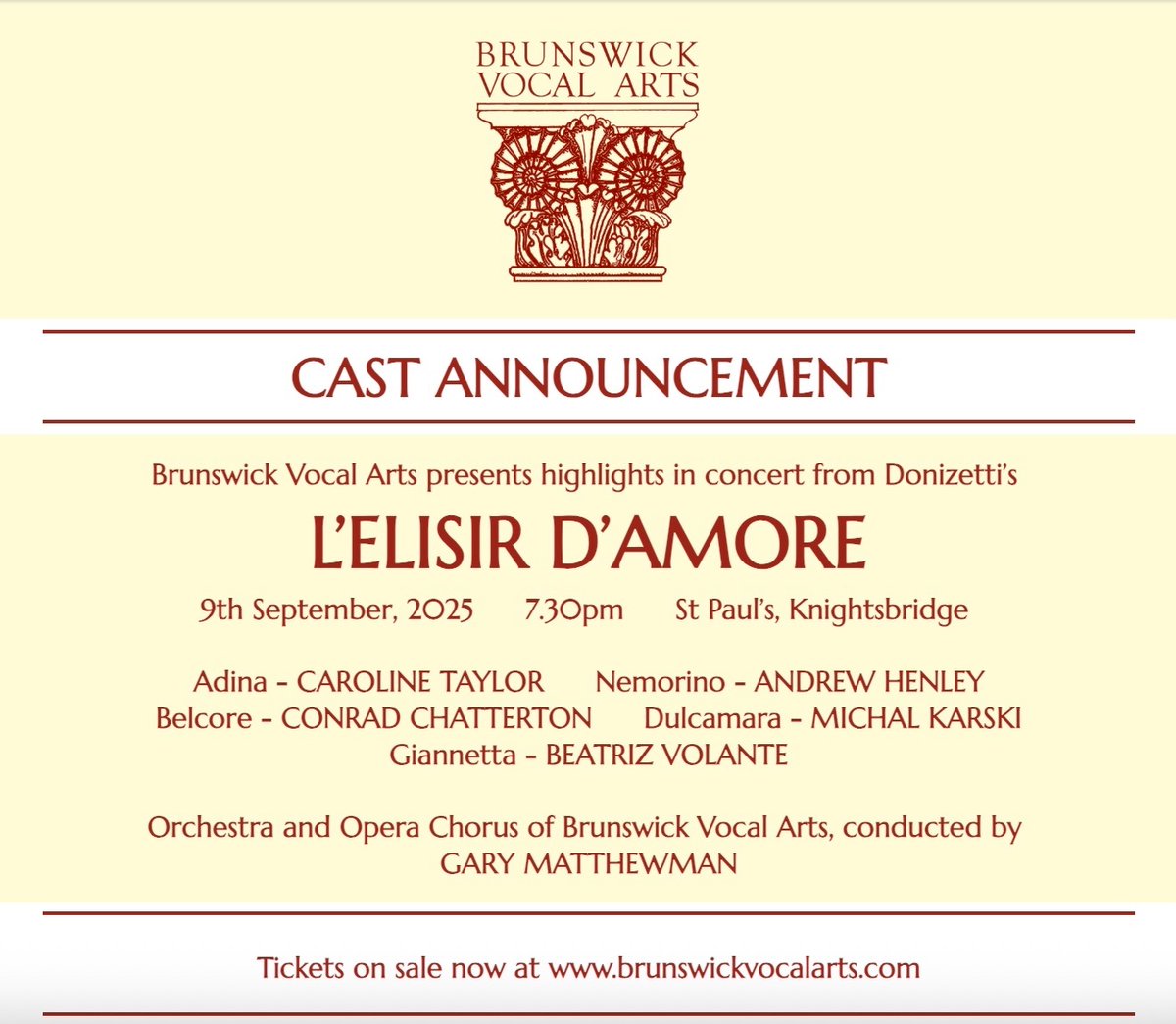 Please join us in September and support this stellar cast in this wonderful opera 😊🇮🇹☀️❤️ Tickets on sale through the BVA website now.